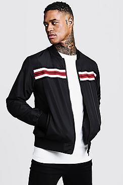 Boohoo Stripe Tape Detail Bomber Jacket