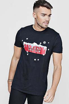 Boohoo Christmas Man Snowflake T-shirt