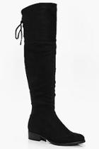 Boohoo Violet Lace Back Over The Knee Boot