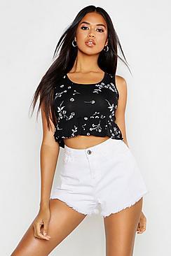 Boohoo Floral Peplum Vest