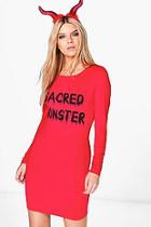 Boohoo Vi Halloween Sacred Monster Bodycon Dress