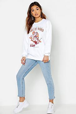 Boohoo Tiger Print Slogan Sweat