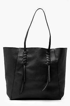 Boohoo Whipstitch Detail Shopper Tote