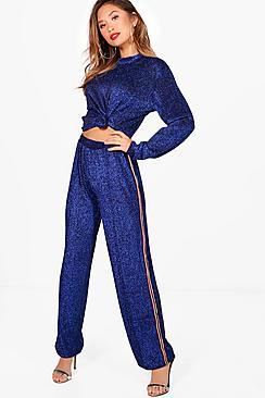 Boohoo Amy Fit Sweat & Wide Leg Trouser Set