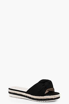 Boohoo Ruby Wrap Front Espadrille Sliders