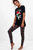 Boohoo Harlow Disney Ariel Mistletoe Pj Trouser Set