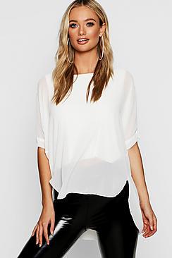 Boohoo Oversized Layered Woven Top