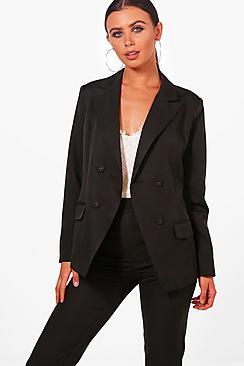 Boohoo Petite Alana Double Breasted Woven Co-ord Blazer