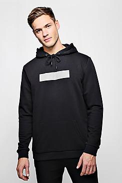 Boohoo Over The Head Reflective Print Hoodie