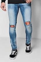 Boohoo Super Skinny Jeans With Ripped Knees