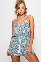 Boohoo Floral Strappy Playsuit
