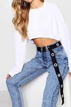 Boohoo Ellie Eyelet O Ring Longline Canvas Belt