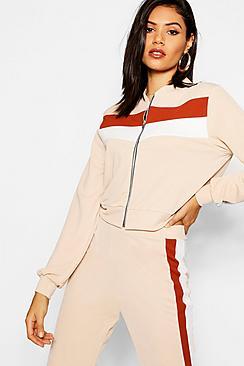 Boohoo Zip Through Colour Block Tracksuit Jacket