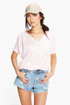 Boohoo Maya V-neck Slouchy T-shirt Pink