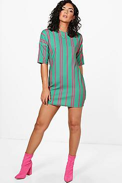 Boohoo Karen Stripe T-shirt Dress