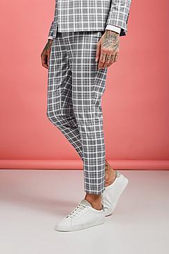 Boohoo Ice Cream Check Skinny Cropped Trouser