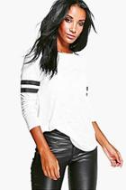 Boohoo Una Burnout Baseball Long Sleeve T-shirt
