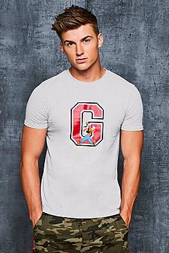 Boohoo Disney Varsity Goofy 'g' T-shirt