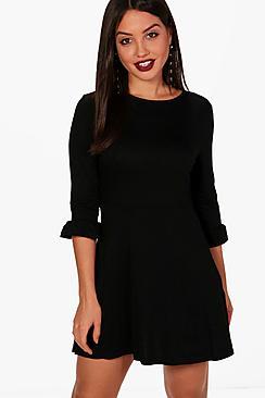 Boohoo Fiona Frill Sleeve Tea Dress
