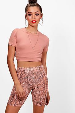 Boohoo Effy Snake Print Cycling Shorts