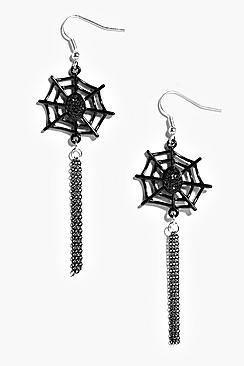 Boohoo Frankie Halloween Cobweb Tassel Earrings