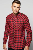 Boohoo Checked Button Through Shirt Black