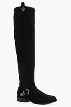 Boohoo Robyn Buckle Trim Over The Knee Boot