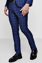 Boohoo Skinny Fit Windowpane Check Suit Trousers