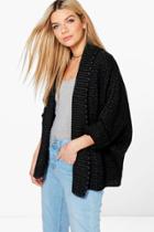 Boohoo Sophie Chunky Shawl Collar Cardigan Black