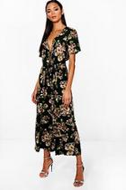 Boohoo Rory Floral Wrap Front Culotte Jumpsuit