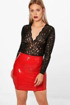 Boohoo Plus Rachel Pu Mini Skirt