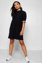 Boohoo Rainbow Trim Puff Sleeve Shift Dress