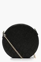 Boohoo Faux Snake Structured Round Bag