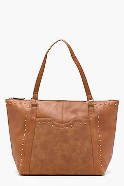 Boohoo Alice Studded Pocket Winged Shopper