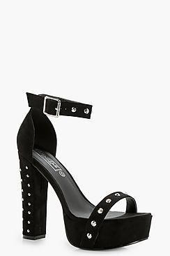 Boohoo Faye Stud Detail Platform Heel