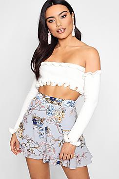 Boohoo Keira Double Layer Floral Shorts