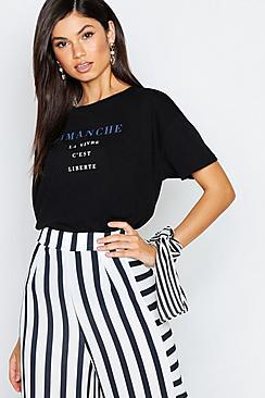 Boohoo Slub Marl Slogan Oversized T-shirt