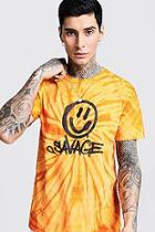 Boohoo Savage Face Print Tie Dye T-shirt