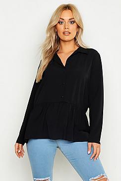 Boohoo Plus Peplum Hem Shirt