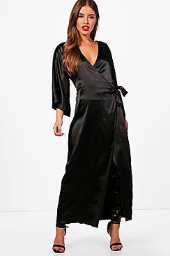 Boohoo Petite Hannah Wrap Maxi Top