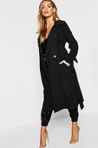Boohoo Suedette Belted Trench