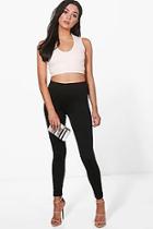 Boohoo Aster Textured Crepe Skinny Trousers