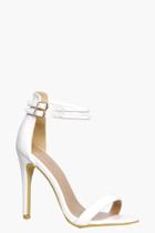 Boohoo Zoe Double Ankle Band 2 Part Heels White
