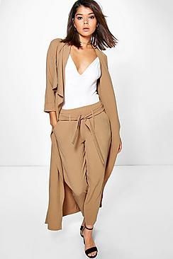 Boohoo Lara Belted Woven Trouser