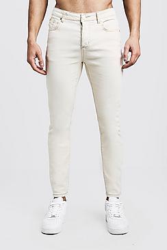 Boohoo Skinny Fit Ecru Denim Jeans