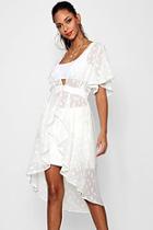 Boohoo Sleeve Ruffle Kimono