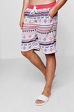 Boohoo Aztec Print Swim Short