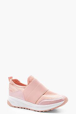 Boohoo Hannah Elastic Strap Trainer