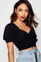 Boohoo Maggie Sweetheart Neckline Woven Crop