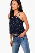 Boohoo Annabel Printed Strappy Woven Cami